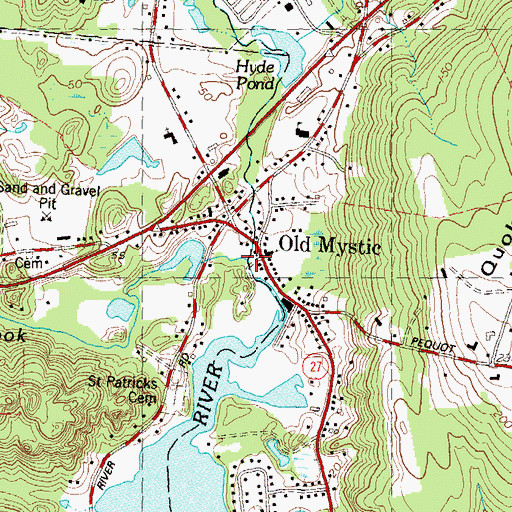Topographic Map of Haleys Brook, CT
