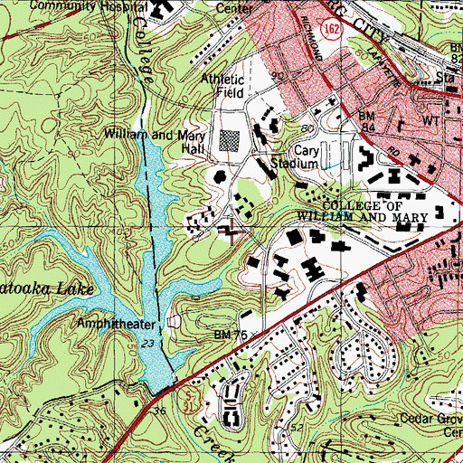 Topographic Map of Dupont Hall, VA