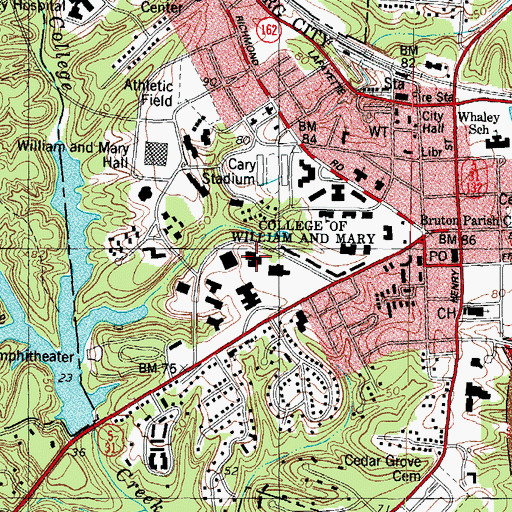 Topographic Map of Millington Hall, VA