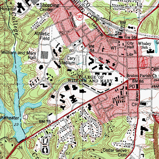 Topographic Map of National Wildflower Refuge, VA
