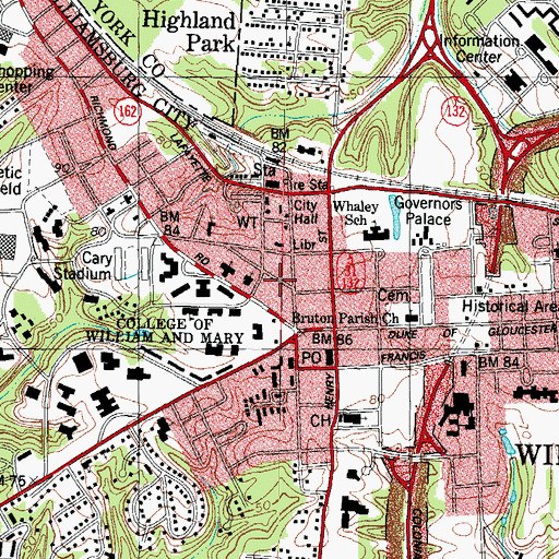 Topographic Map of Prince George House, VA