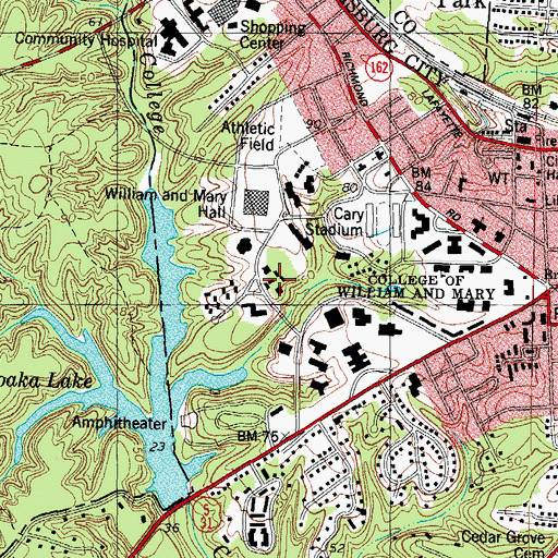 Topographic Map of Randolph Student Residence Complex, VA
