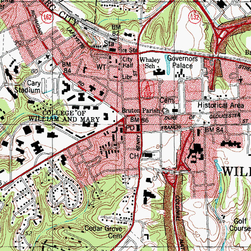 Topographic Map of Reves Center for International Studies, VA
