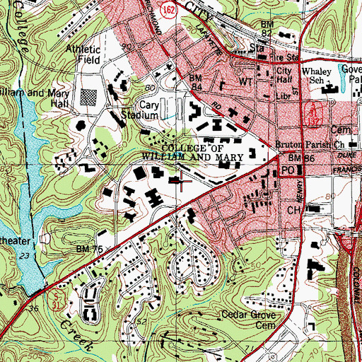 Topographic Map of Rogers Hall, VA
