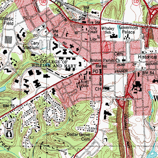 Topographic Map of Sarah Ives Gore Child Care Center, VA