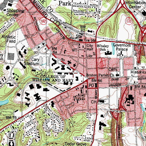 Topographic Map of Tucker Hall, VA