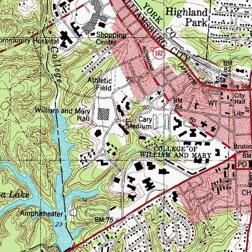 Topographic Map of Yates Hall, VA