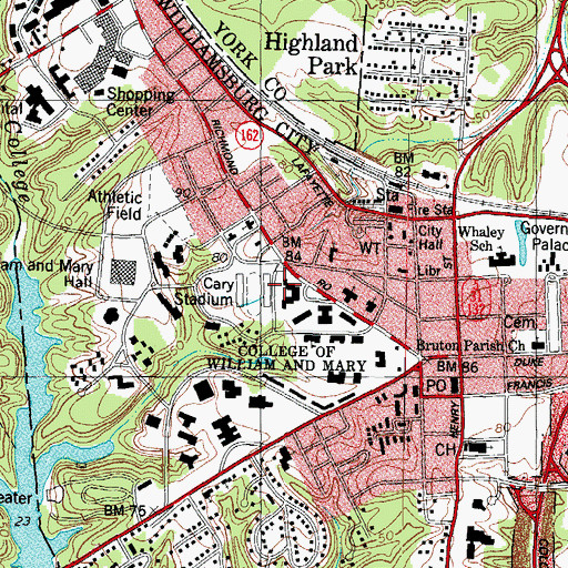 Topographic Map of Zable Stadium, VA