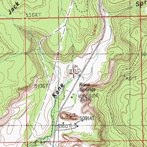 Topographic Map of Hardwater Rock, UT