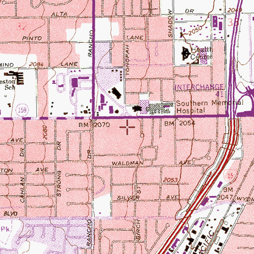 Topographic Map of Emmanuel Health Care Center, NV