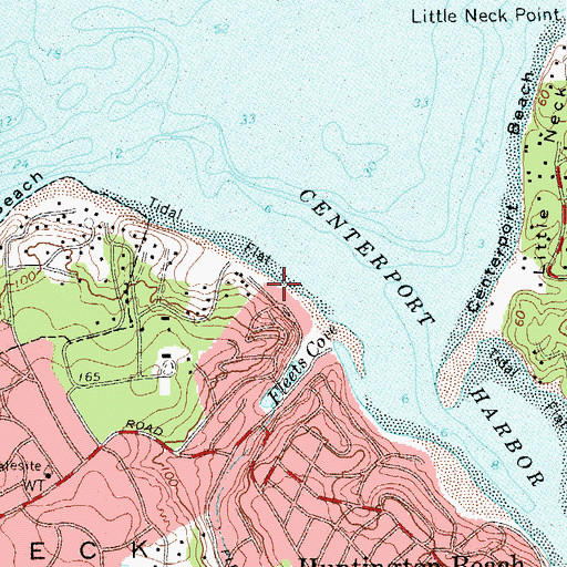Topographic Map of Knollwood Beach, NY
