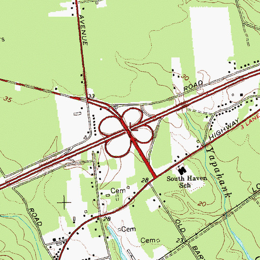 Topographic Map of Interchange 57, NY