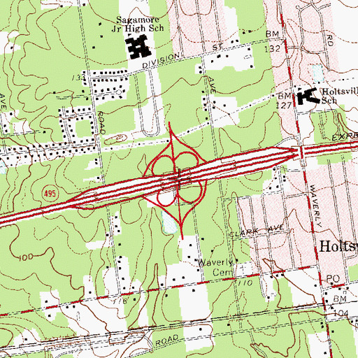 Topographic Map of Interchange 62, NY