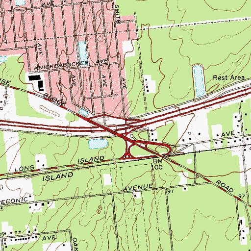 Topographic Map of Interchange 65, NY