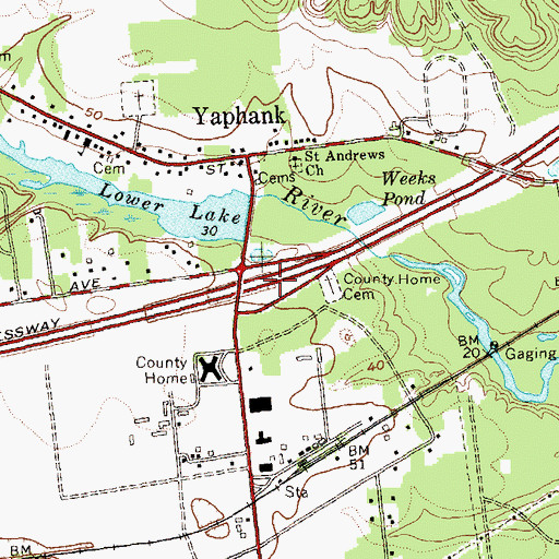 Topographic Map of Interchange 67, NY