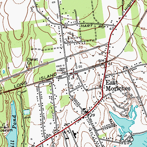 Topographic Map of East Moriches Station, NY