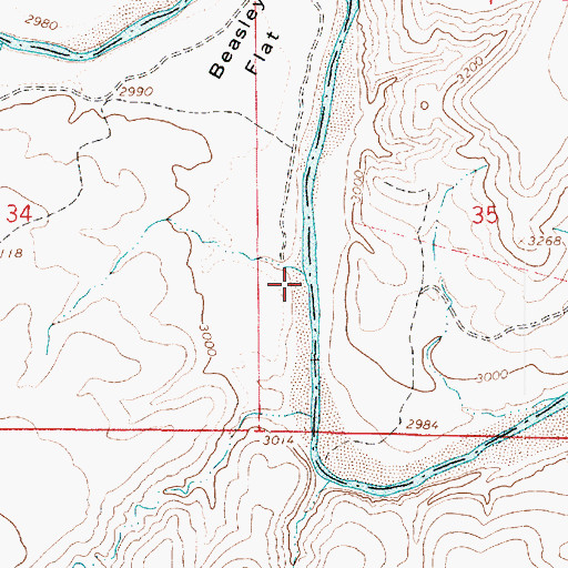 Topographic Map of Beasley Flat Recreation Site, AZ