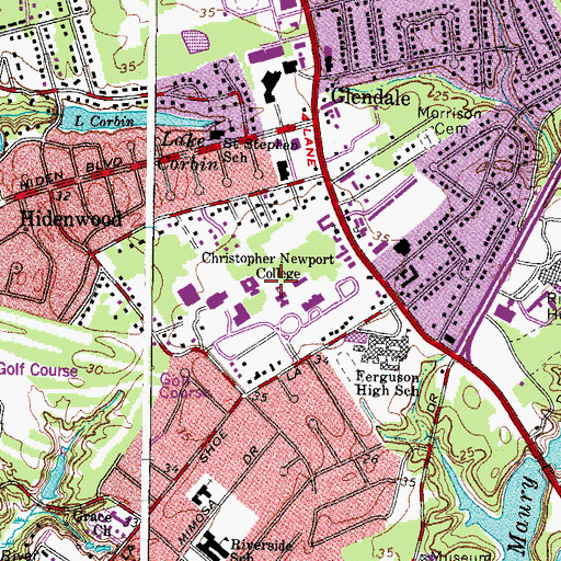 Topographic Map of The Science Building, VA