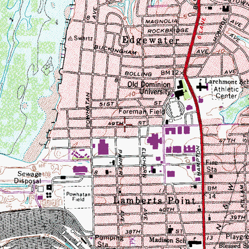 Topographic Map of Islamic Center, VA