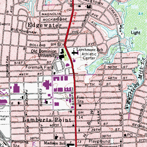 Topographic Map of Komblau Alumni Center, VA