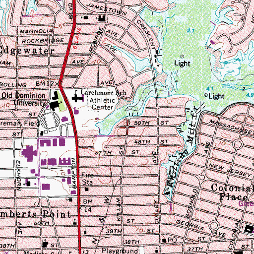 Topographic Map of Nusbaum Apartments, VA