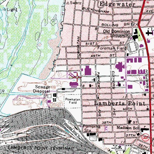 Topographic Map of Powhatan Apartments 2, VA