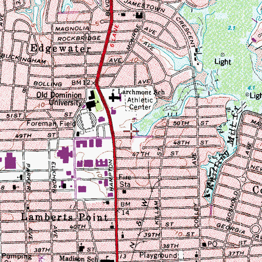 Topographic Map of Rogers Hall, VA