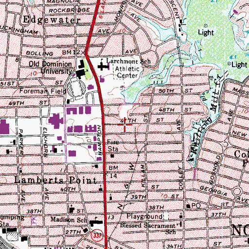 Topographic Map of Stables Theatre, VA