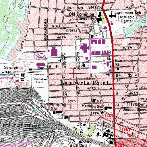 Topographic Map of Virginia Tidewater Consortium, VA