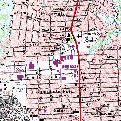 Topographic Map of Webb University Center, VA