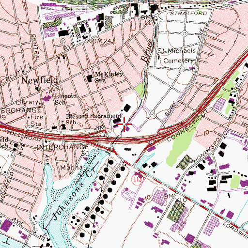 Topographic Map of Hall Elementary School, CT