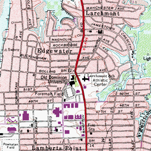 Topographic Map of William B. Spong Jr. Hall, VA