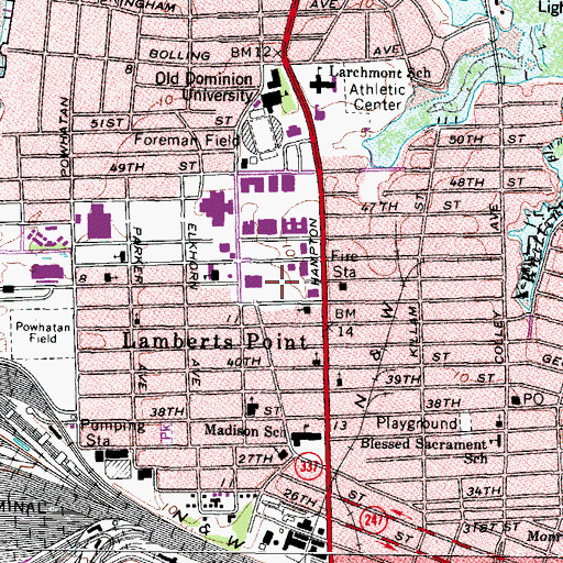 Topographic Map of Albert Brooks Gornto Jr.Teletechnet Center, VA