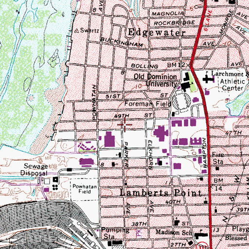 Topographic Map of Academic Skills Center, VA