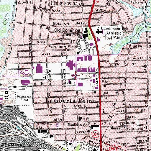 Topographic Map of Alfriend Chemistry Building, VA