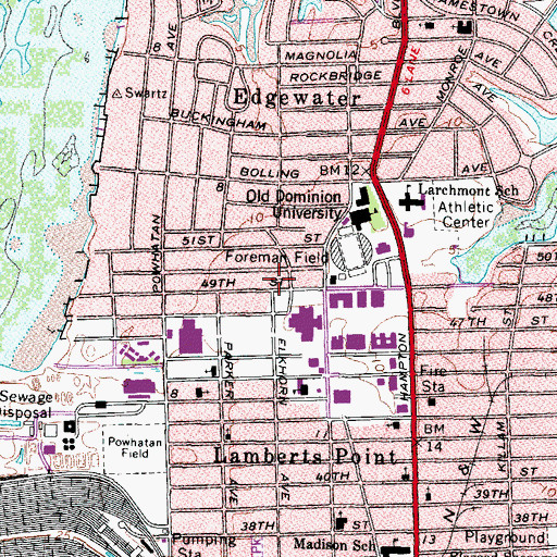 Topographic Map of Baptist Student Union, VA