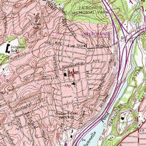 Topographic Map of Hallen School, CT