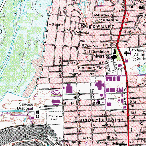 Topographic Map of Canterbury Center, VA