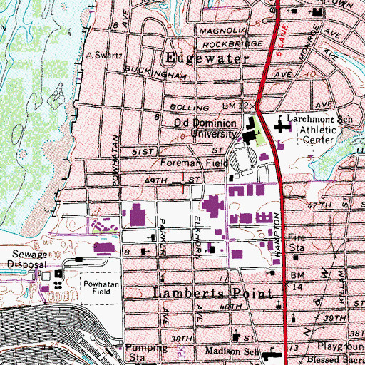 Topographic Map of Catholic Student Center, VA