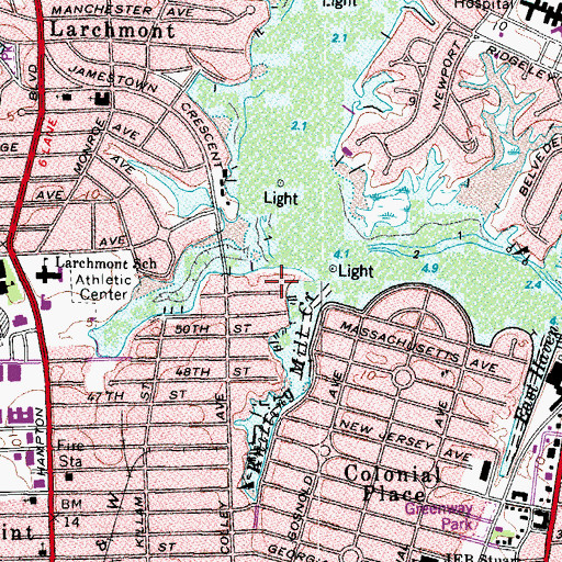 Topographic Map of Crittenton Hall, VA
