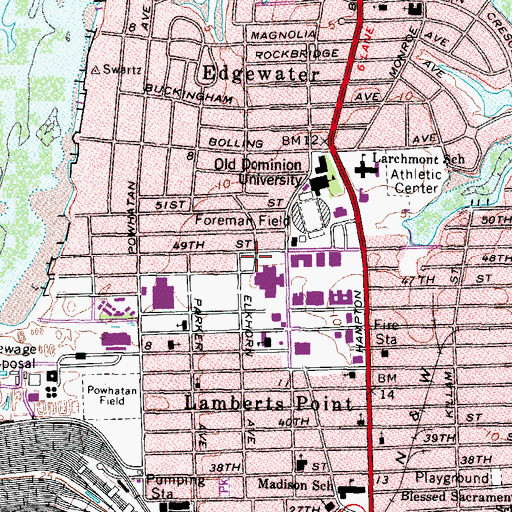 Topographic Map of Deihn Fine and Performing Arts Center, VA