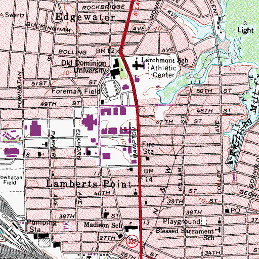 Topographic Map of Education Building, VA