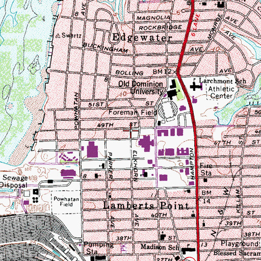 Topographic Map of Filipino American Cultural Center, VA