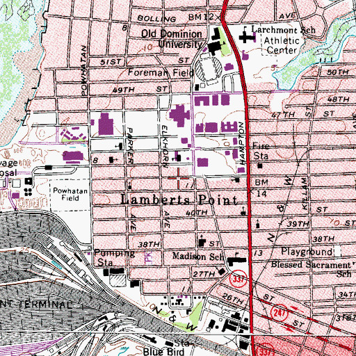 Topographic Map of Governor's School for the Arts Administration, VA