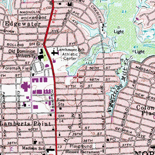 Topographic Map of Gresham Hall, VA