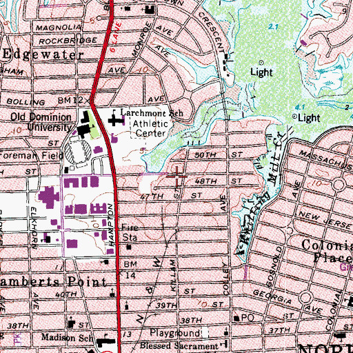 Topographic Map of Gresham Hall Annex, VA