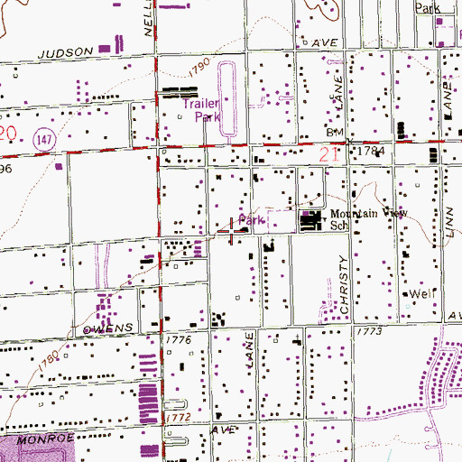 Topographic Map of Gaye Haven Intensive Care Facility, NV