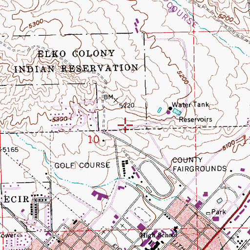 Topographic Map of Highland Manor of Elko, NV
