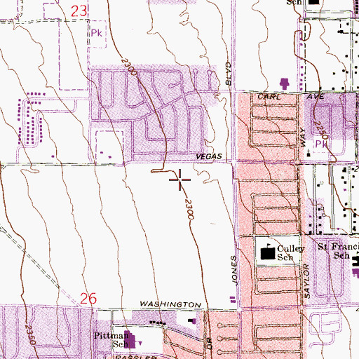 Topographic Map of Life Care Center Las Vegas, NV