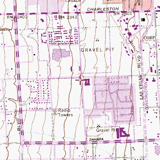 Topographic Map of Torrey Pines Care Center, NV